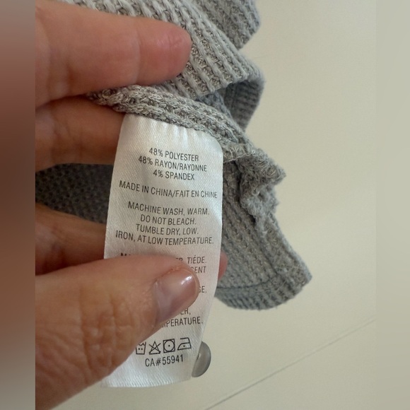 Harlow Henley Waffle Crop Top, size medium. - Picture 6 of 6